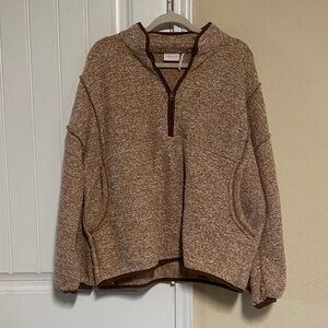 Urban Outfitters Marled Brown Half-Zip Pullover Sweater- Sz M